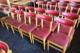 Times 12 - Maple dining chairs with burgundy back & seats - AS IS - with br