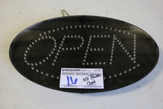 21" LED open sign - no cord - as is - unknown condition