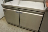 Ascend JUC-48F stainless 2 door under counter freezer with work top