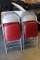 Times 6 - Metal folding chairs with red vinyl seats