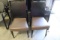 Times 2 - Black wood framed, brown vinyl seat dining chairs
