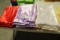 All to go - Red, purple, & white satin table linens