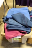 Large tote to go - Blue, maroon, purple runners, napkins, & table linens