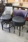 Times 2 - Bar chairs, swivel, black/silver & black/purple