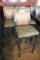 Times 5 - Black metal frame, gold back & olive green seat bar chairs