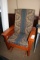 Oak rocking chair w/padded seats