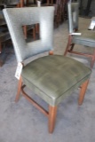 Times 8 - GAR Products dining chairs with silver back and olive green vinyl