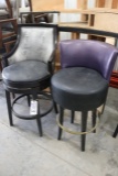 Times 2 - Bar chairs, swivel, black/silver & black/purple