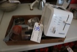 Box with toaster, kitchen items