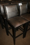 Times 8 - Black metal frame, silver back & gold seat bar chairs