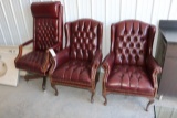 Times 3 - Burgundy office chairs