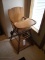 Antique Wood High Chair/table combo on wheels