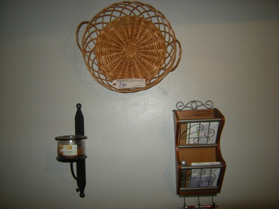 Basket Letter Holder on Wall, Candle