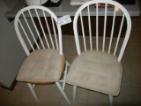 Pair  to go  White and Maple Chairs