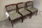 Times 3 - Cherry finish plaid patterned tweed chairs