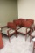 Times 5 - Cherry finish, plaid patterned captains chairs