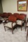 Times 5 - Cherry finish, plaid patterned captains chairs