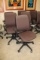 Times 5 - Brown tweed office chairs with arm rests