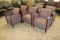 Times 7 - National cherry finish purple/green tweed lounge chairs