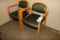 Times 2 - green padded seat waiting room chairs
