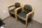 Times 2 - green padded seat waiting room chairs