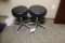 Times 2 - black vinyl exam room stools