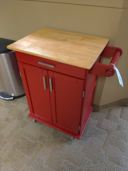 18" x 24" Portable red kitchen island