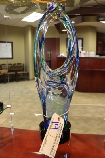 Blown glass on base - this was an award to mauer eye