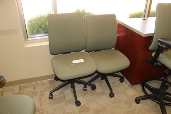 Times 2 - Olive green tweed office chairs