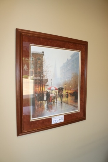 28" x 32" framed city print