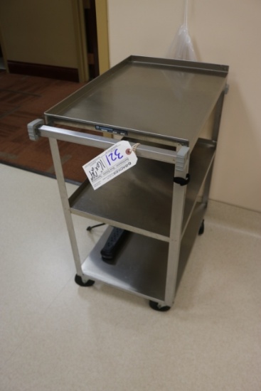 16" x 24" Lakeside stainless bussing cart used in surgical area