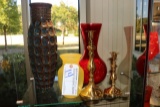 All to go - 3 vases & 2 candle stick holders