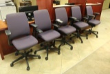 Times 5 - purple tweed office chairs with arm rests
