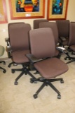 Times 5 - Brown tweed office chairs with arm rests