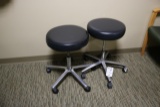 Times 2 - black vinyl exam room stools