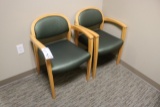 Times 2 - green padded seat waiting room chairs