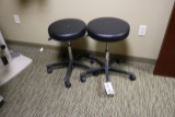 Times 2 - black vinyl exam room stools