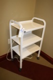 White portable cart with electricity