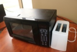GE microwave and 2 slice toaster