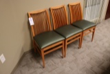 Times 3 - green padded seat conference room chairs