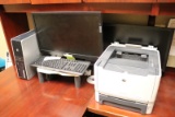 HP computer & monitor with HP P2015dn printer - AS IS - no hard drives