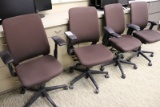 Times 4 - Brown tweed office chairs with arms