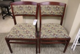 Times 2 - Cherry finish, plaid tweed chairs