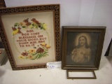 Pair to Go - Jesus Picture, Cross Stitched Prayer Picture