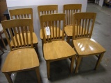 Set of 6  Oak Wood Chairs