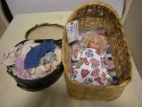 Doll Basket and Vintage Doll Clothes