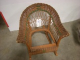 Child Brown Wicker Rocking Chair