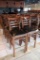 Times 8 - walnut stained slat back bar chairs with black padded seats - sea
