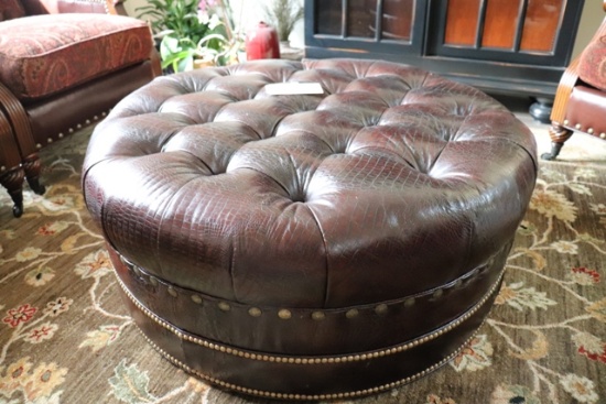 40" leather ottoman