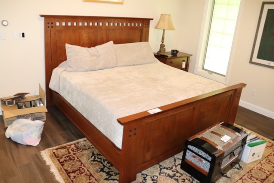 Stickley Highlands King bed with head and footboard with mattress - only 18 months old